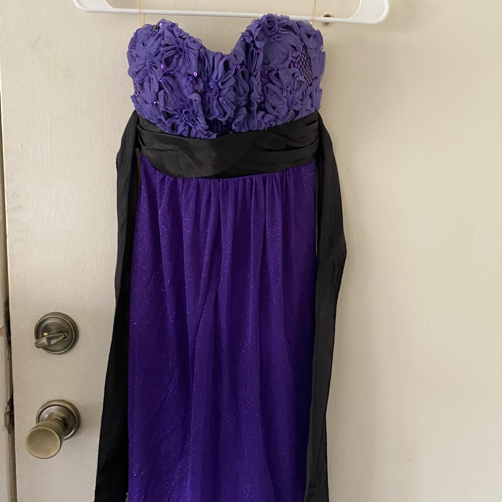 Purple floral and sparkles dress